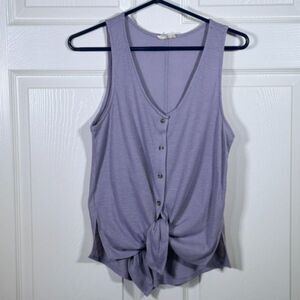 Lizzie's Purple Women's Tank Top with Front Tie - Small